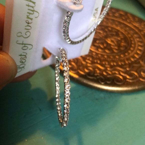 Rhinestone Hoops - Picture 2 of 2